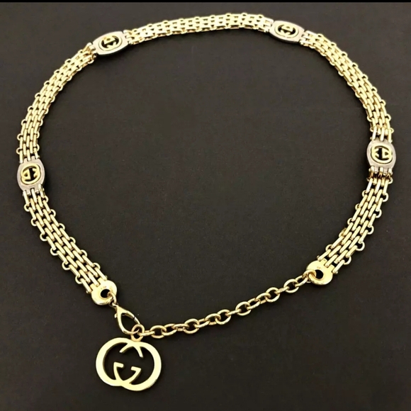 Gucci Accessories - GUCCI Interlocking GG Gold Tone 85cm Chain Belt